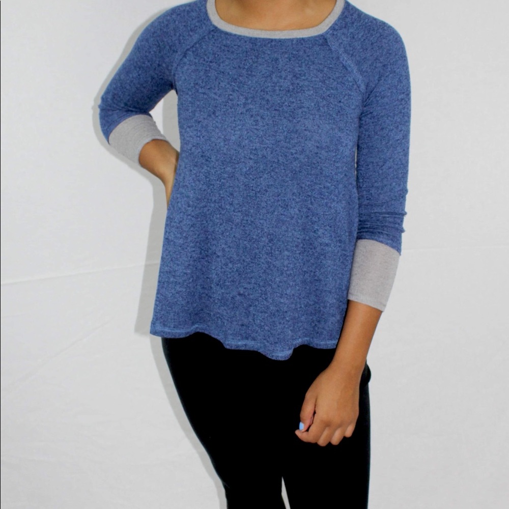 Poof Girl Blue & Grey Long sleeve Shirt